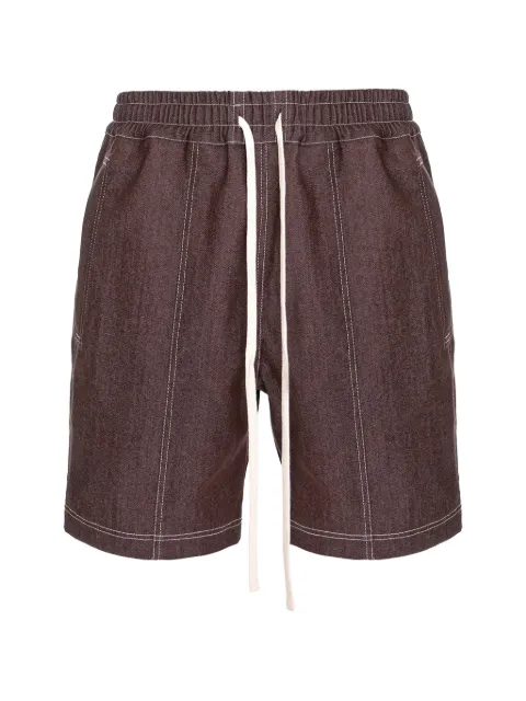 HAMZA contrast-stitch denim shorts