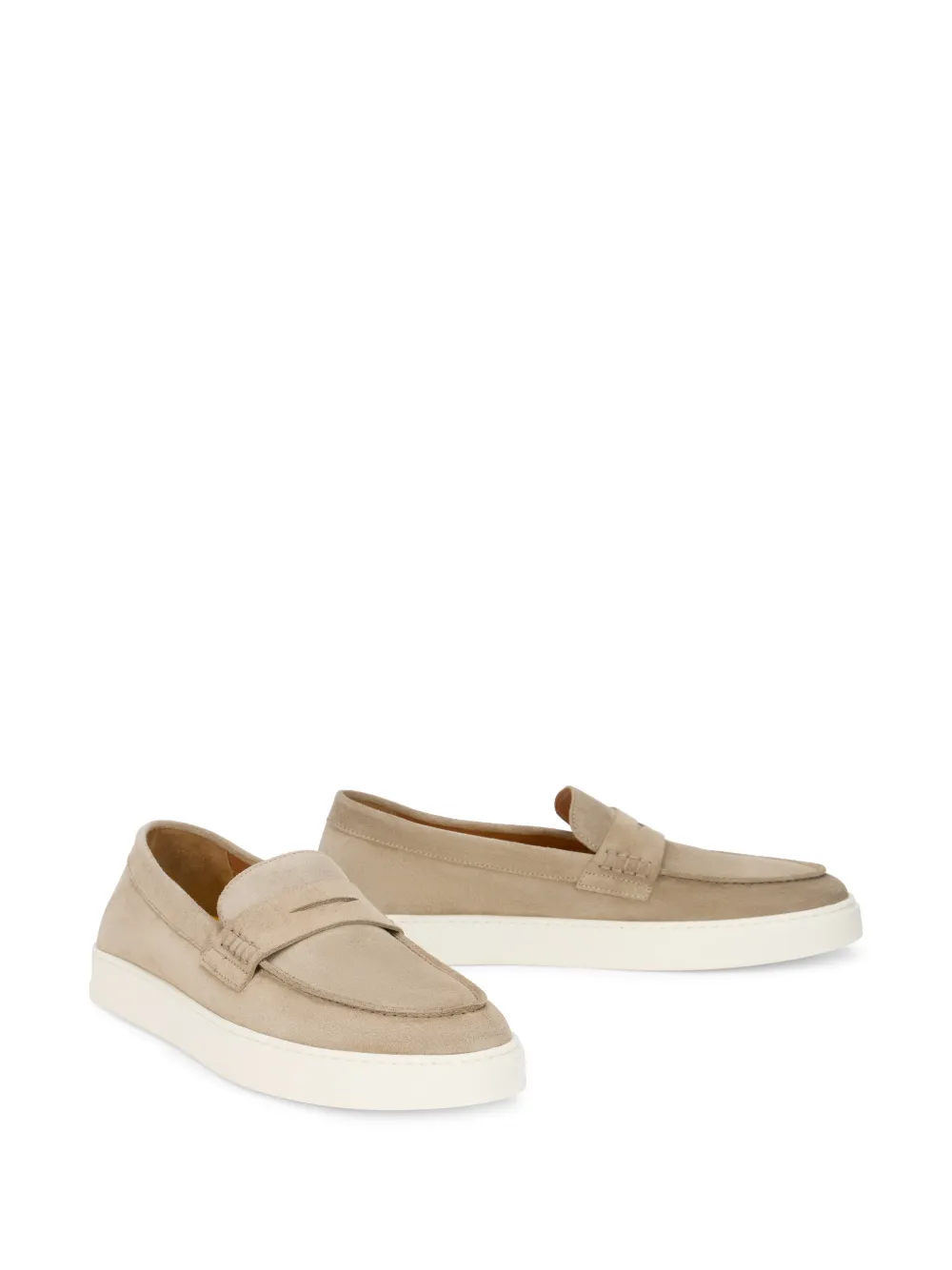 Doucal's suede penny loafers Beige