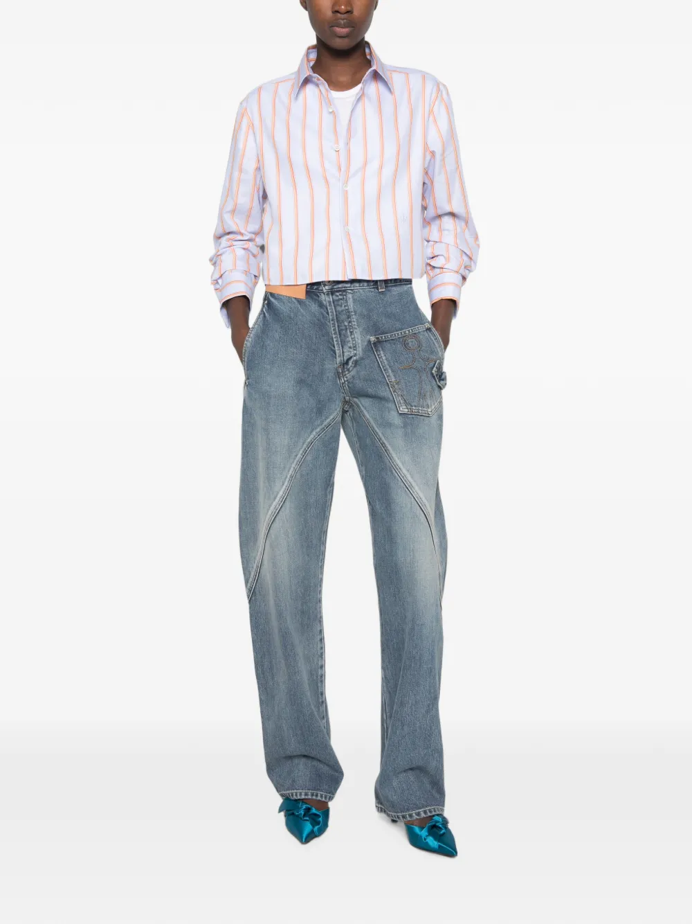 JW Anderson Gestreept shirt Blauw