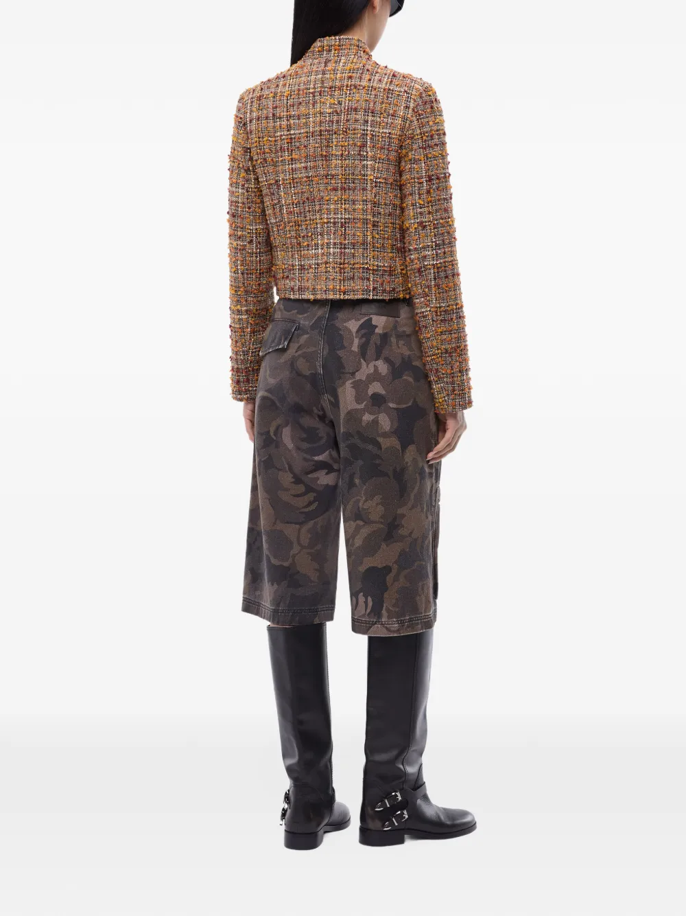 PINKO Bouclé tweed jacket with contrasting buttons Bruin
