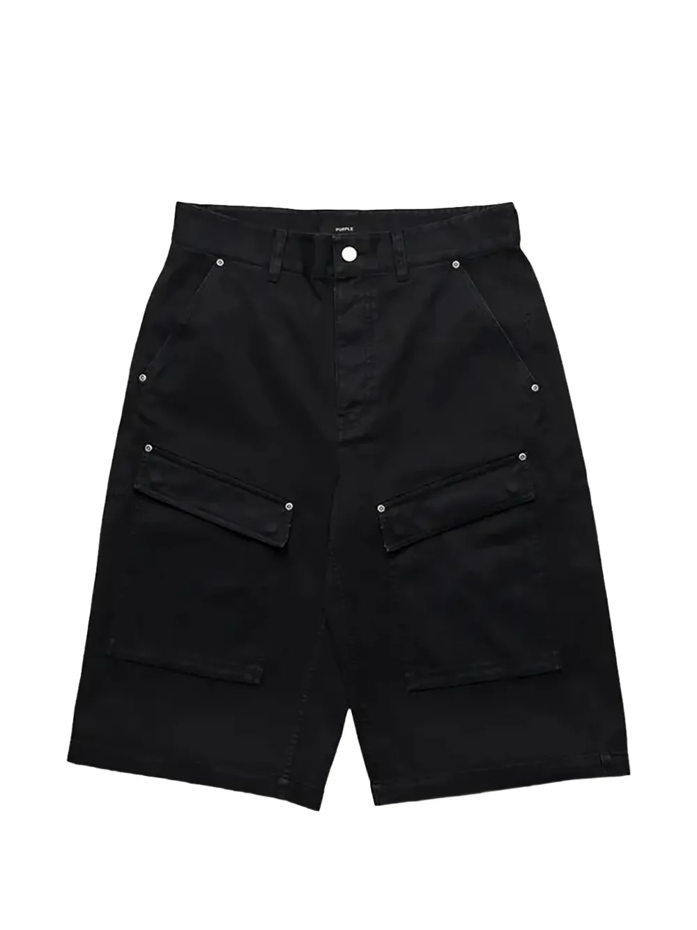 Purple Brand stone-wash cargo shorts - Schwarz