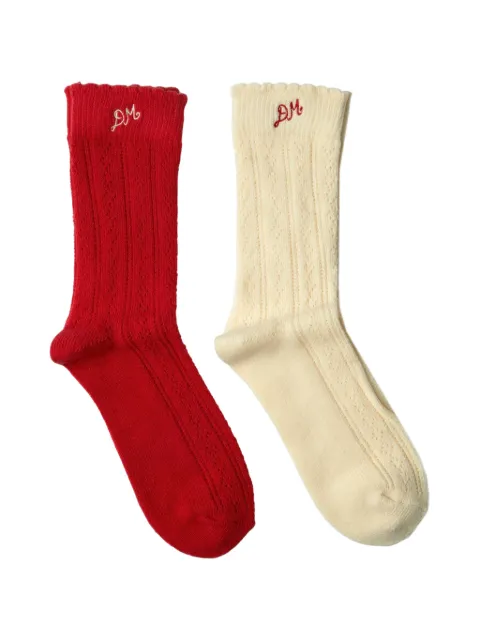 DAMSON MADDER llogo-embroidered socks pack (pack of two)