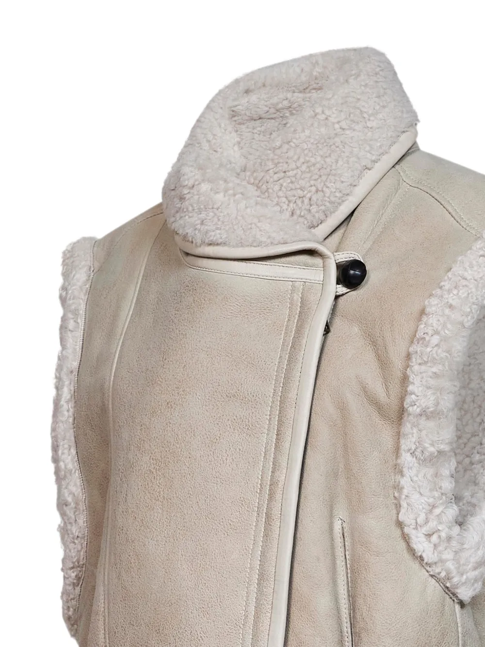 ISABEL MARANT Alime bodywarmer met lammy voering Beige