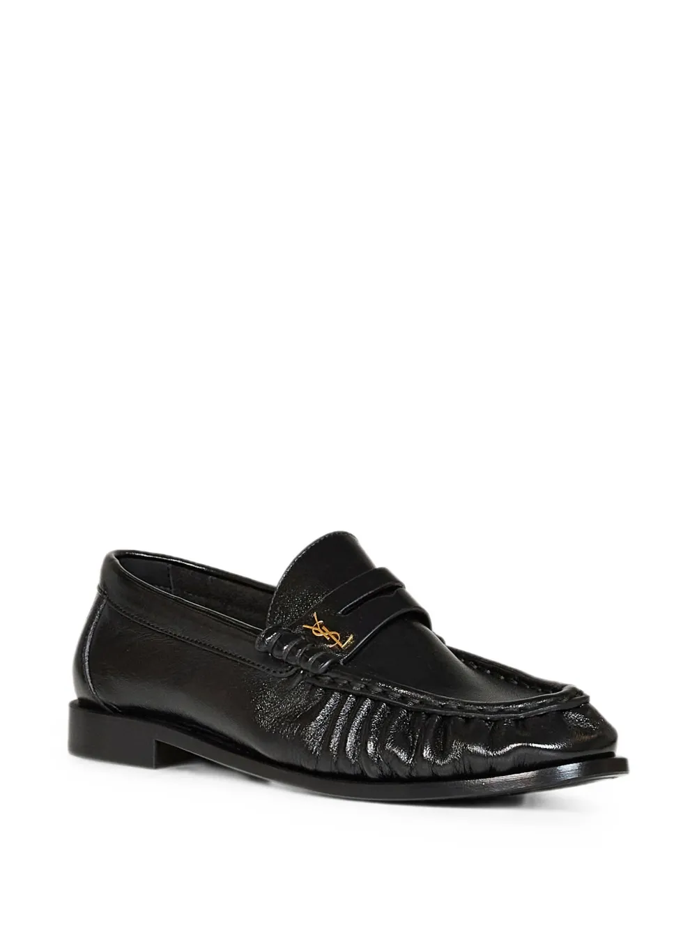 Saint Laurent Le Loafers van glanzend leer Zwart