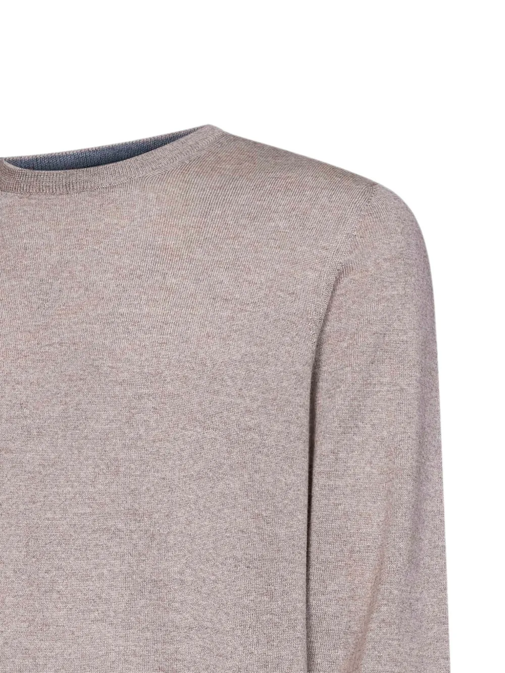 D4.0 Trui van scheerwol met ronde hals Beige