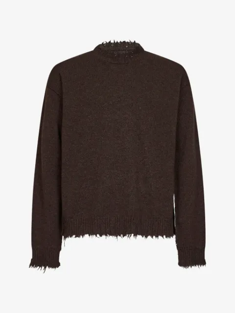 Uma Wang jersey con efecto envejecido y dobladillo deshilachado