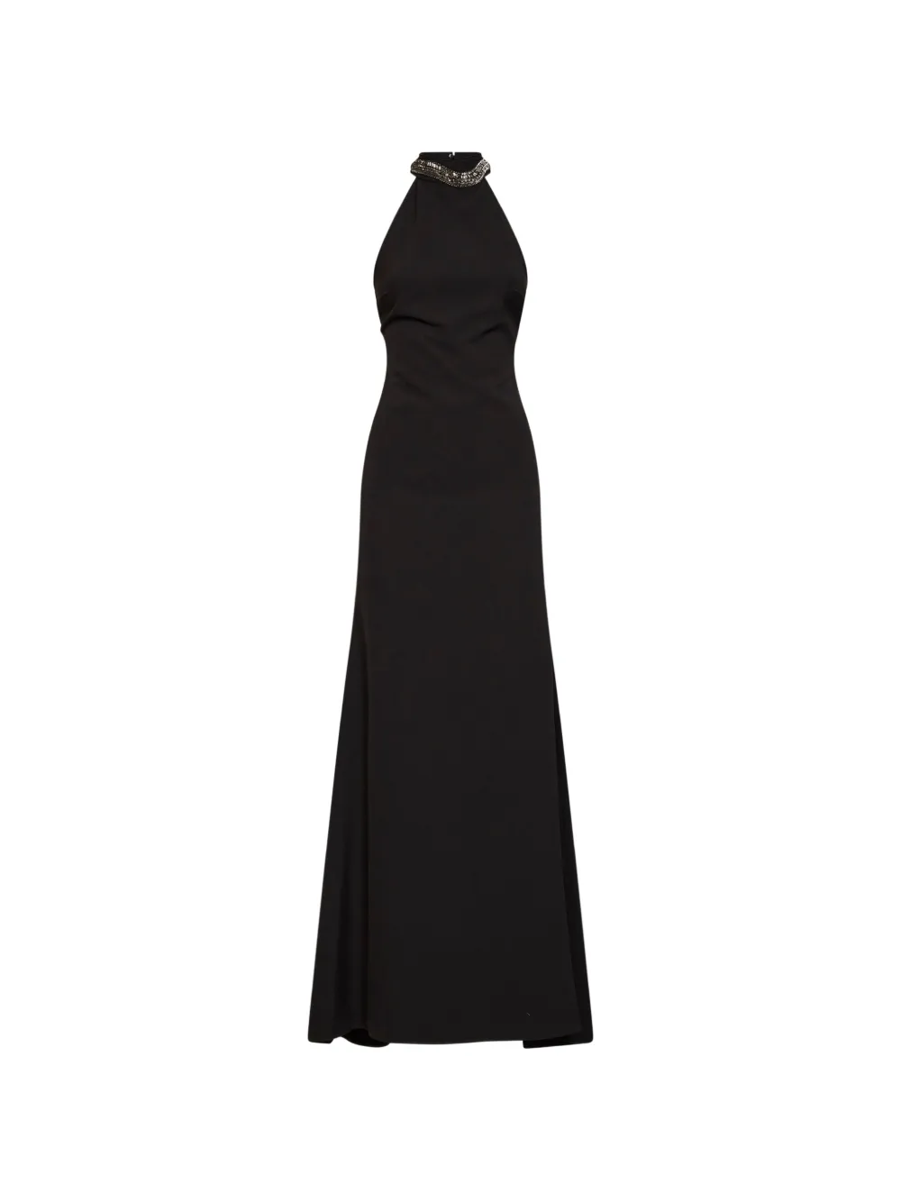 Alina embellished open-back maxi dress snake embroidered - Nero