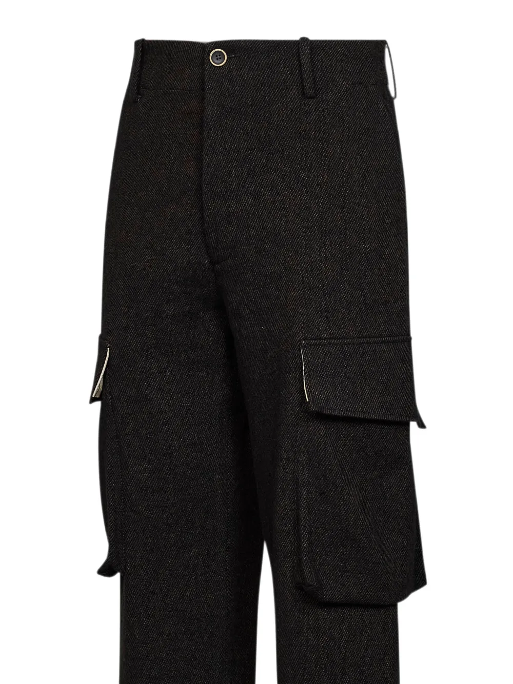 Uma Wang Cargo broek met riemlussen en knopen Bruin