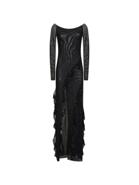 Alina sequin-embellished ruffled maxi dress
