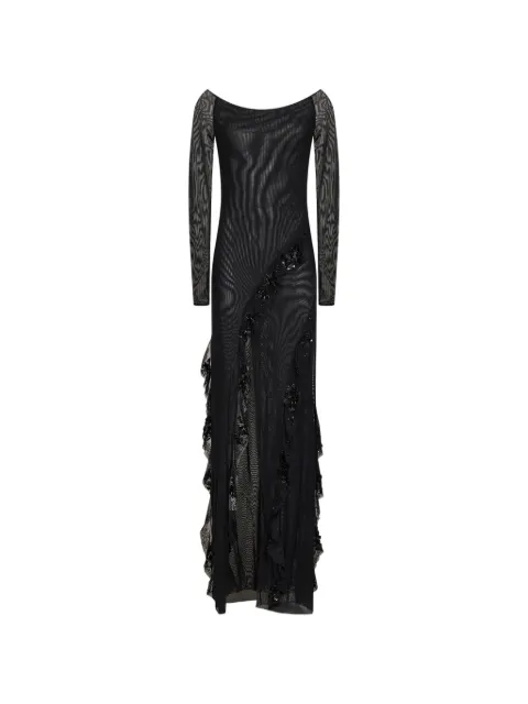 Alina sequin-embellished ruffled maxi dress