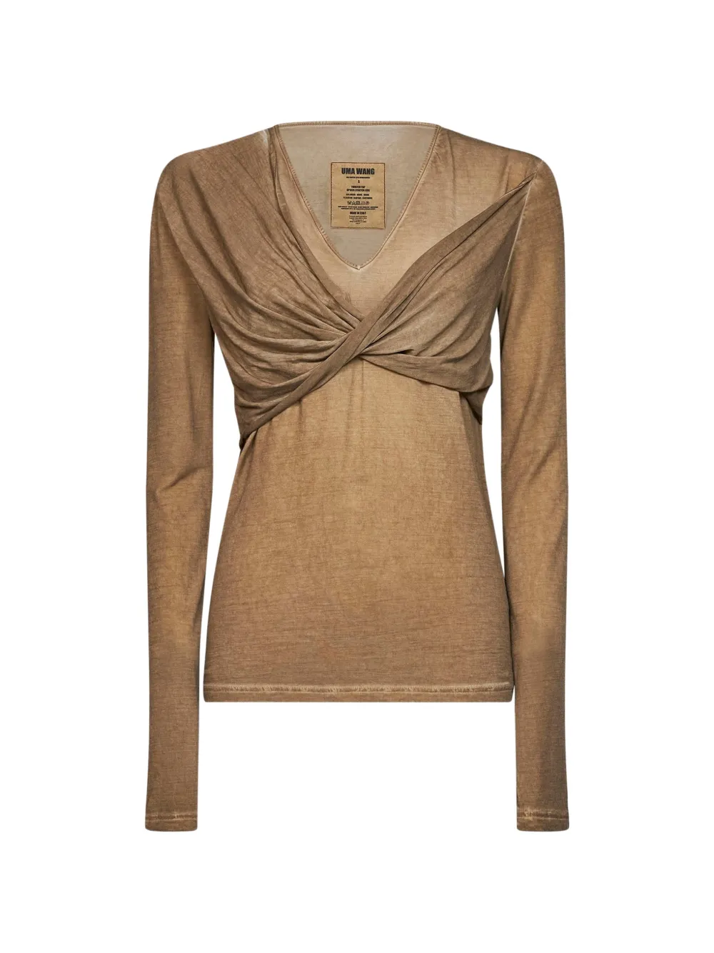 Uma Wang twisted-panel V-neck blouse - Toni neutri