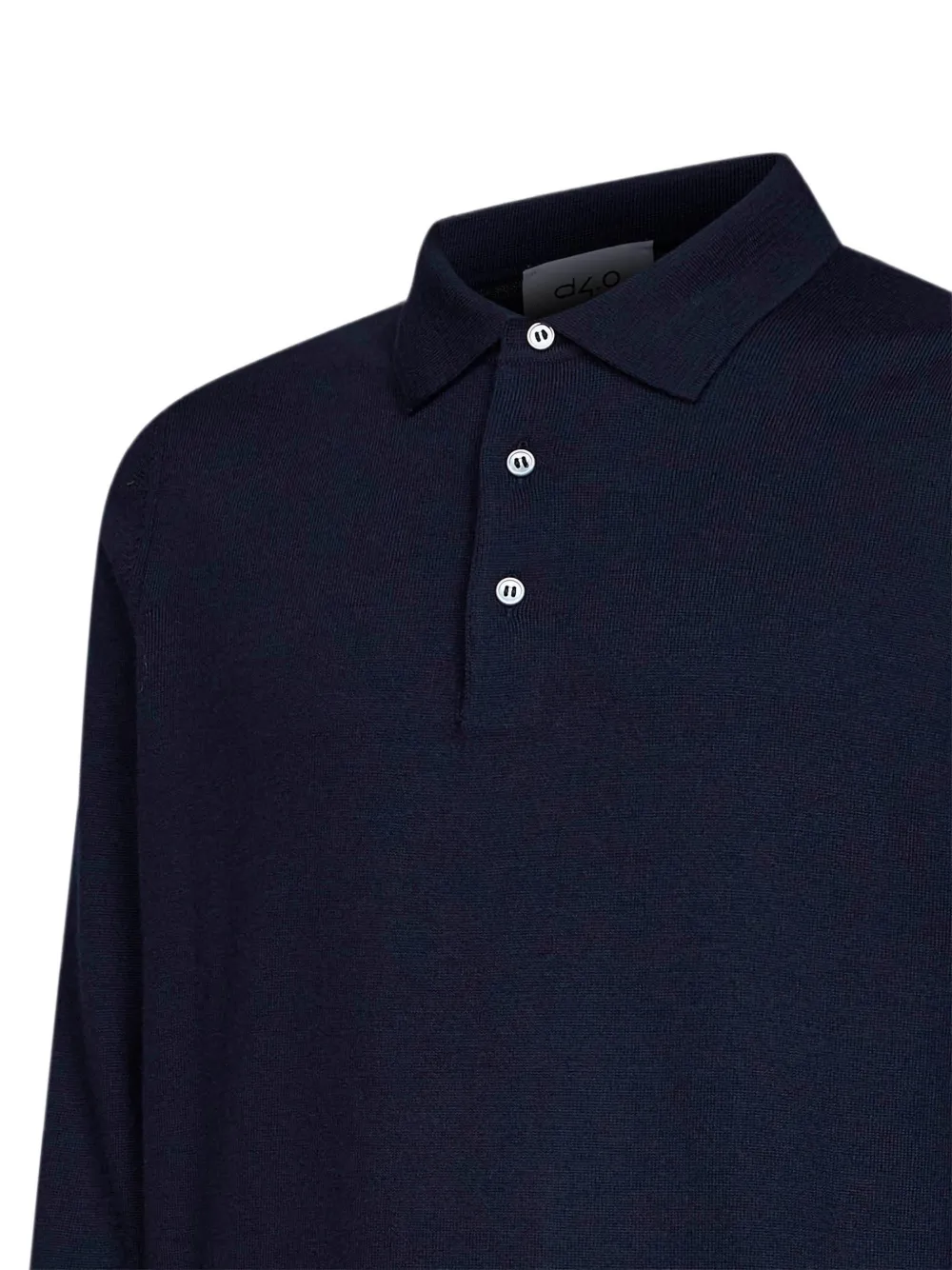 D4.0 Gebreid poloshirt Blauw