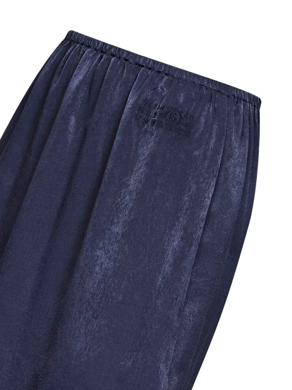 MM6 Maison Margiela Rok met geborduurd logo en gedraaid detail Blauw