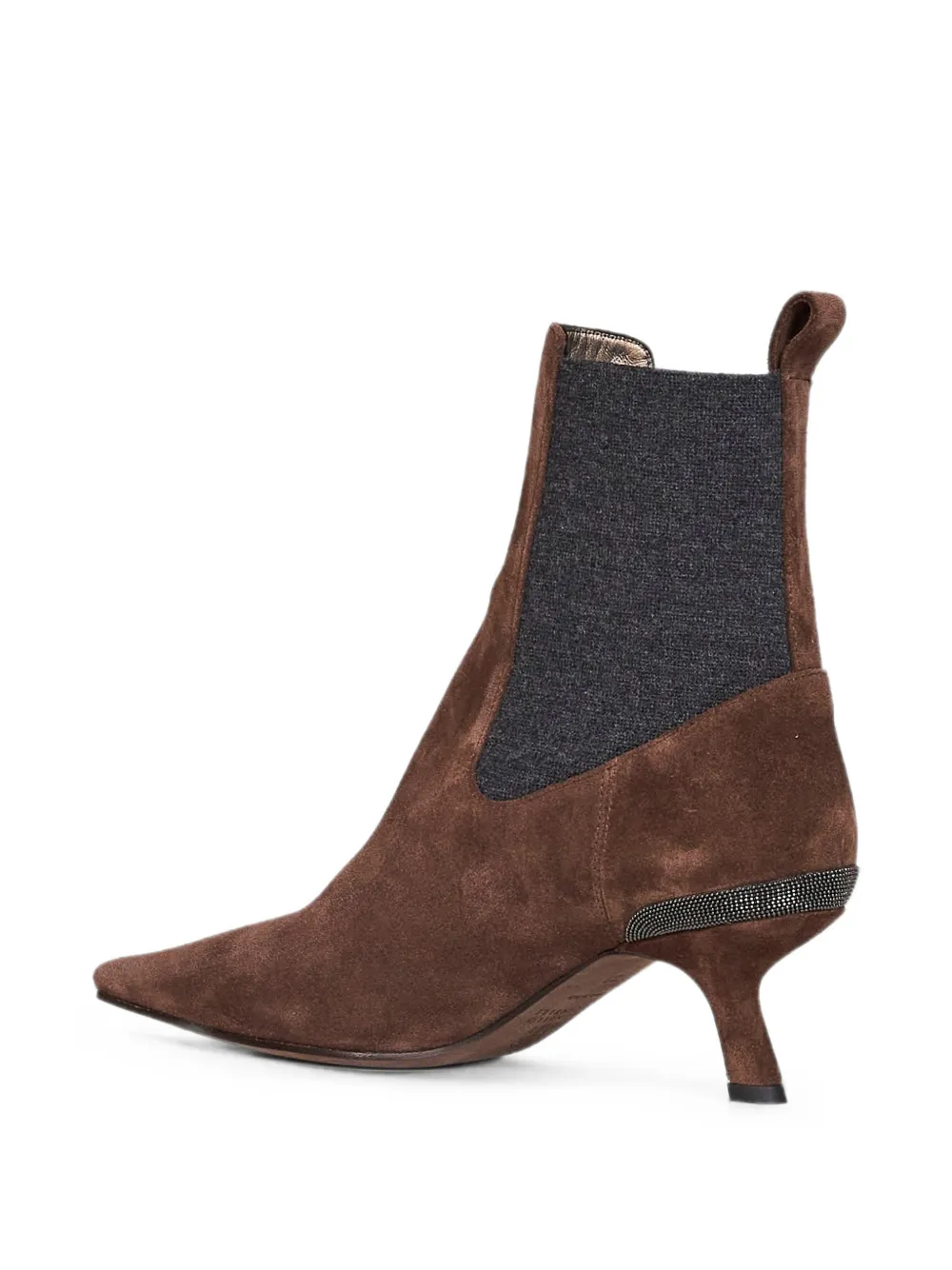 Brunello Cucinelli Monile-embellished suede ankle boots Bruin