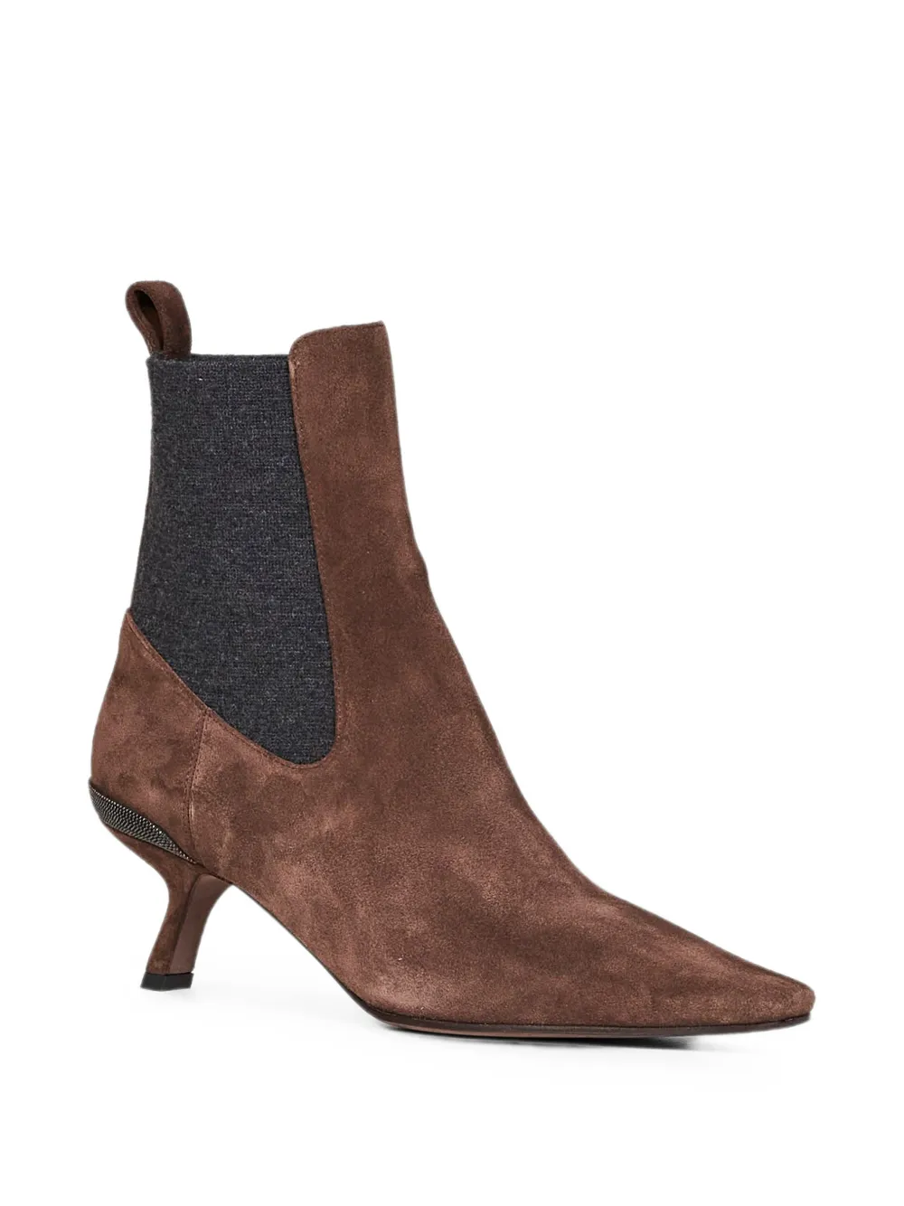 Brunello Cucinelli Monile-embellished suede ankle boots Bruin