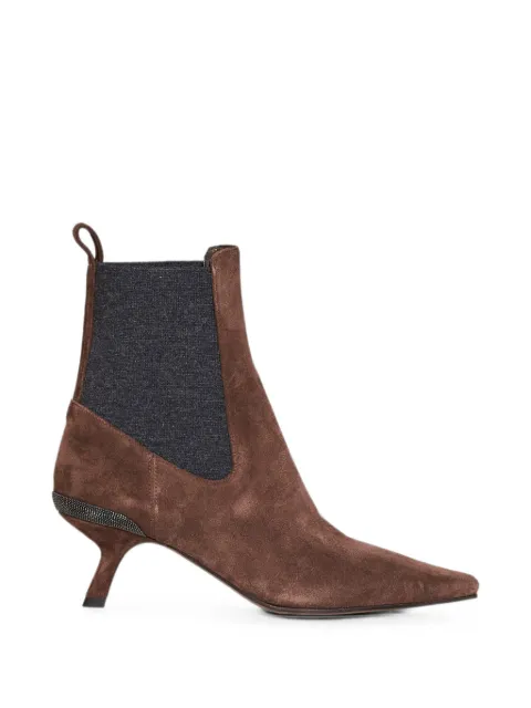 Brunello Cucinelli Monile-embellished suede ankle boots