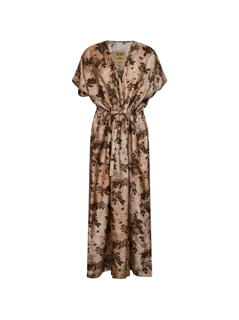 Uma Wang floral-print drawstring maxi dress - Toni neutri