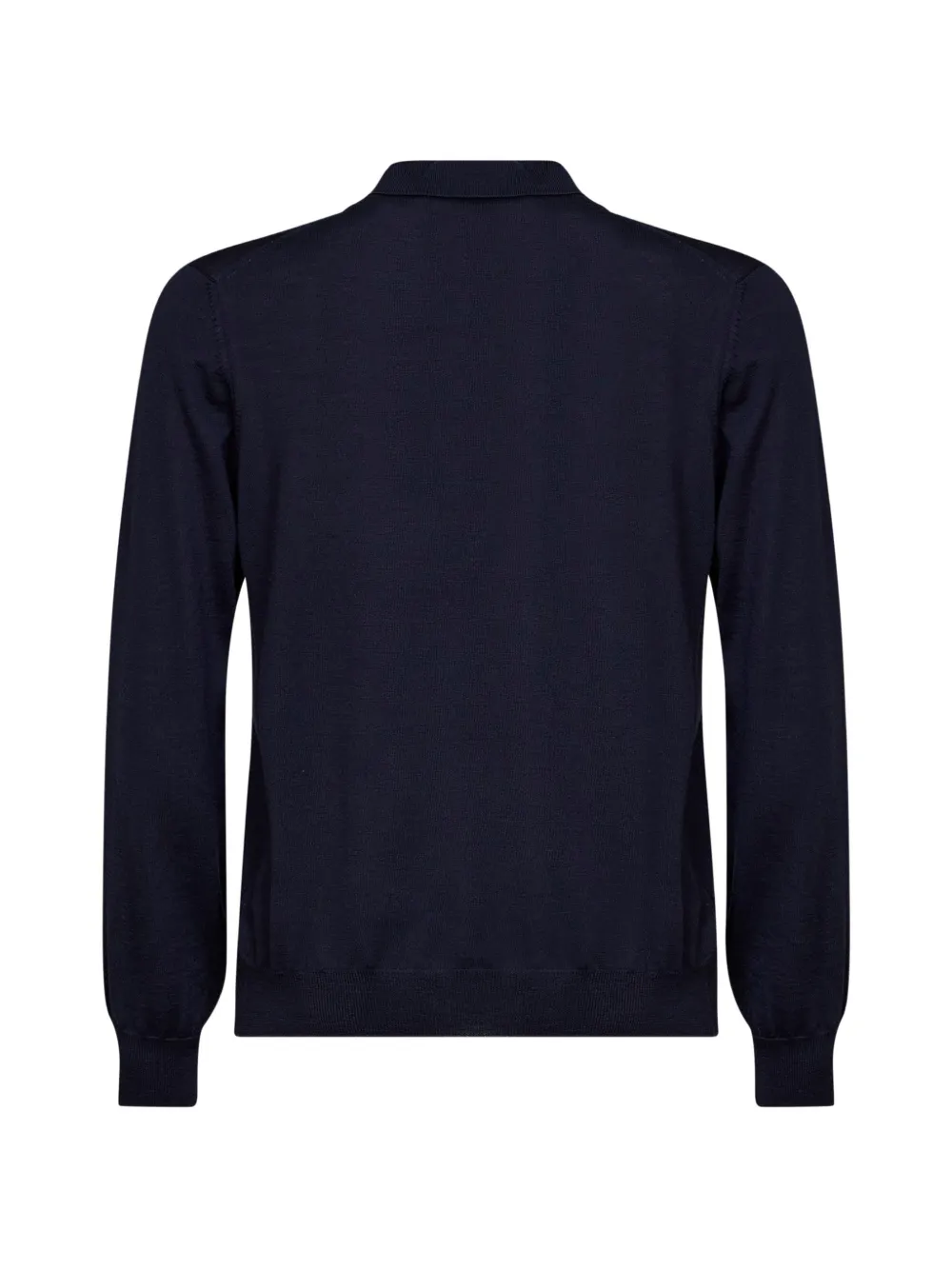 D4.0 Poloshirt met V-hals en lange mouwen Blauw