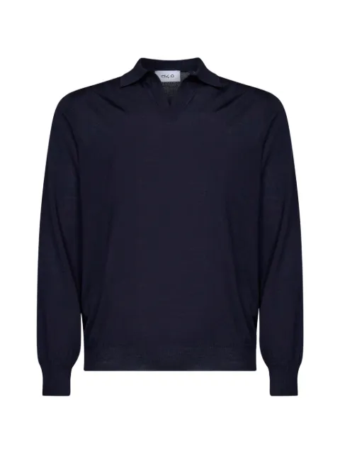 D4.0 V-neck long-sleeve polo shirt