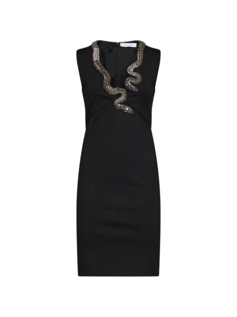 Alina snake-embroidered V-neck mini dress