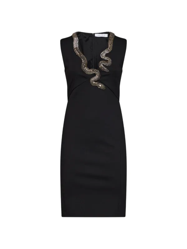 black snake mini dress Alina snake-embroidered V-neck | Size:4T Add a fierce edge 36w Lolita Blue Gingham Girl's