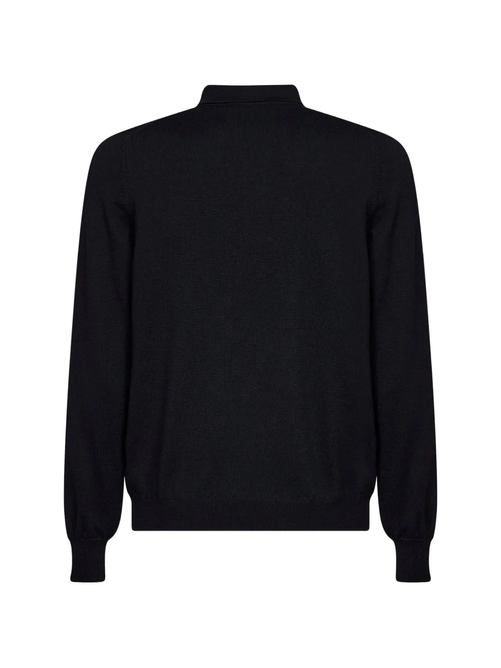 D4.0 Gebreid poloshirt Zwart