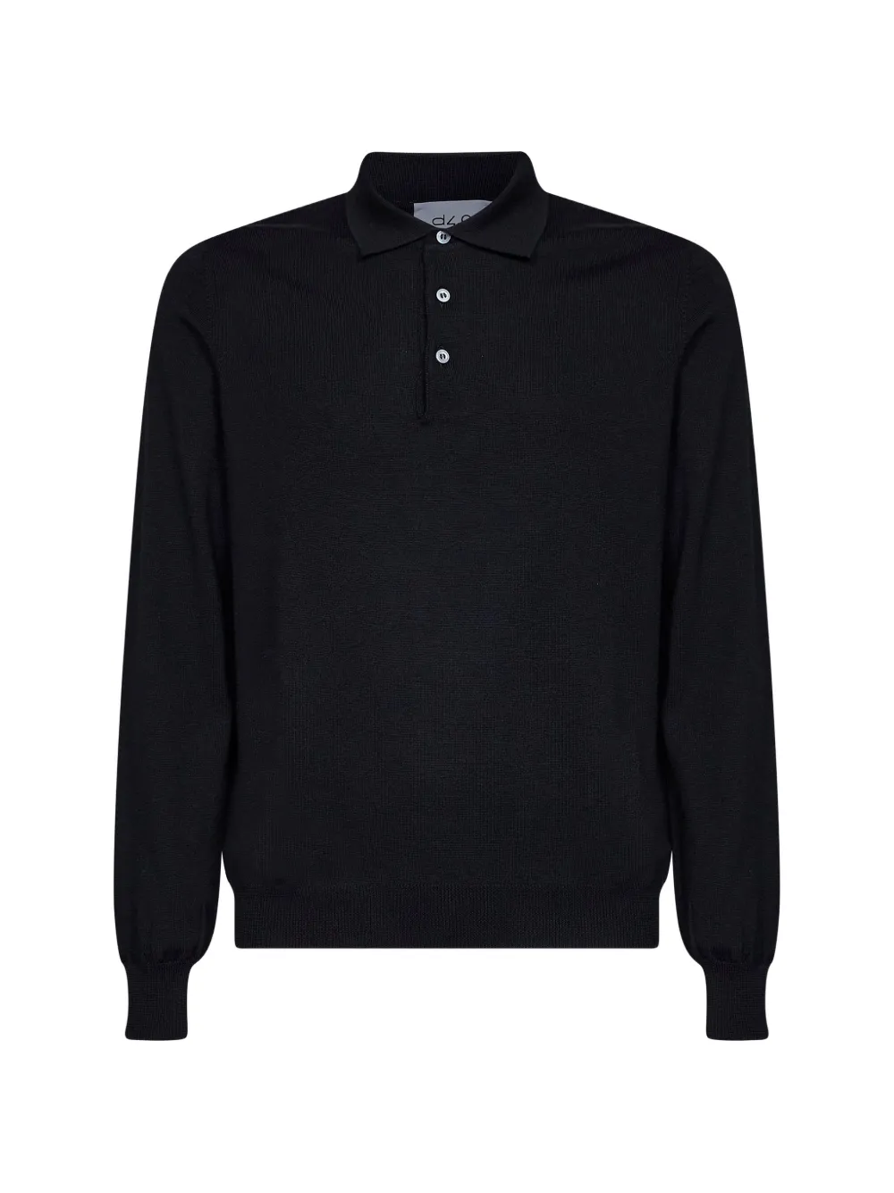 D4.0 long-sleeve knitted polo shirt | Black | Image 1