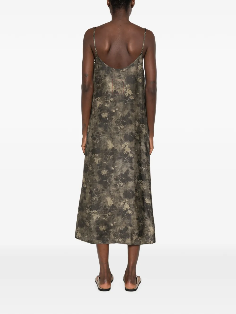 Uma Wang Anaya midi-jurk met bloemenprint Groen