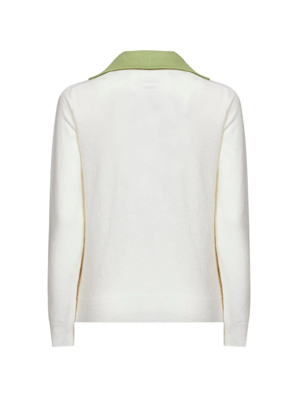MM6 Maison Margiela Trui met gelaagd effect en kraag met rits Wit