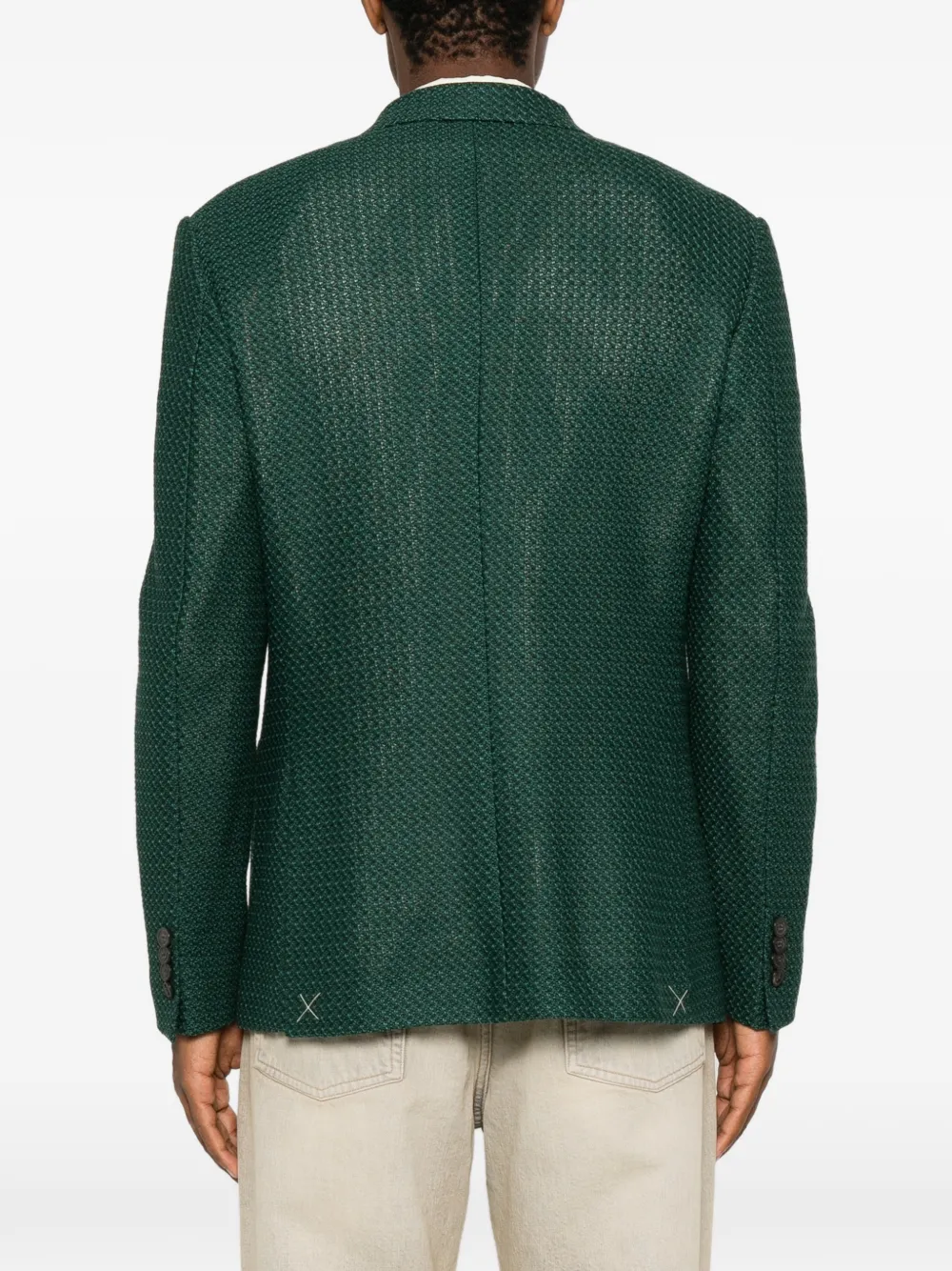 ETRO Geweven blazer met enkele rij knopen Groen