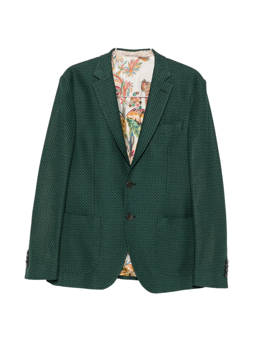 ETRO basket-weave single-breasted blazer - Grün