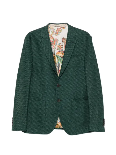 ETRO basket-weave single-breasted blazer