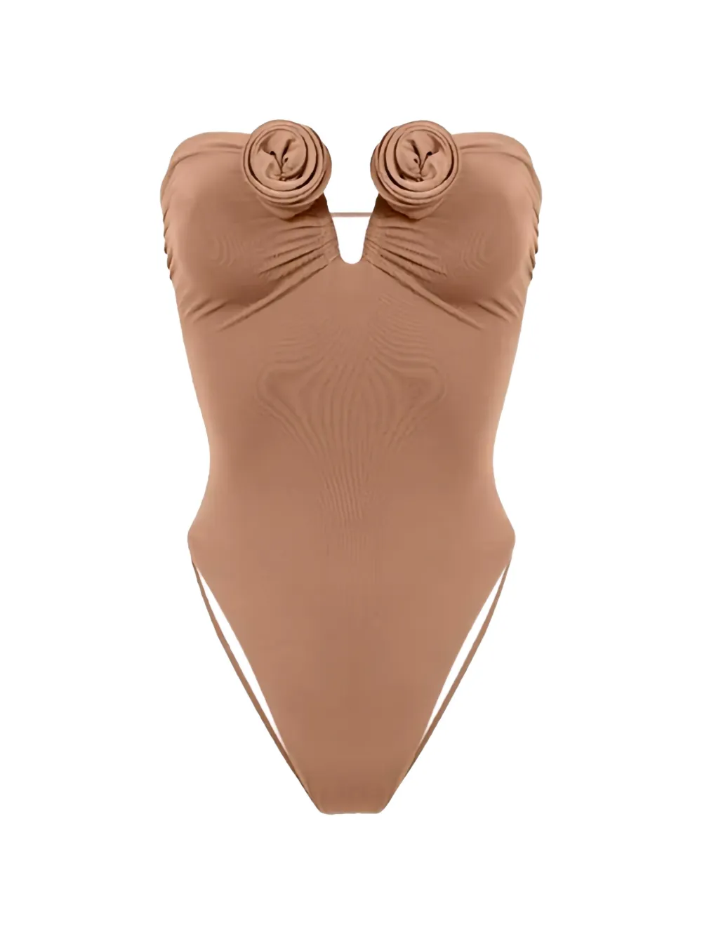 La Reveche Alya floral-appliqué swimsuit - Braun