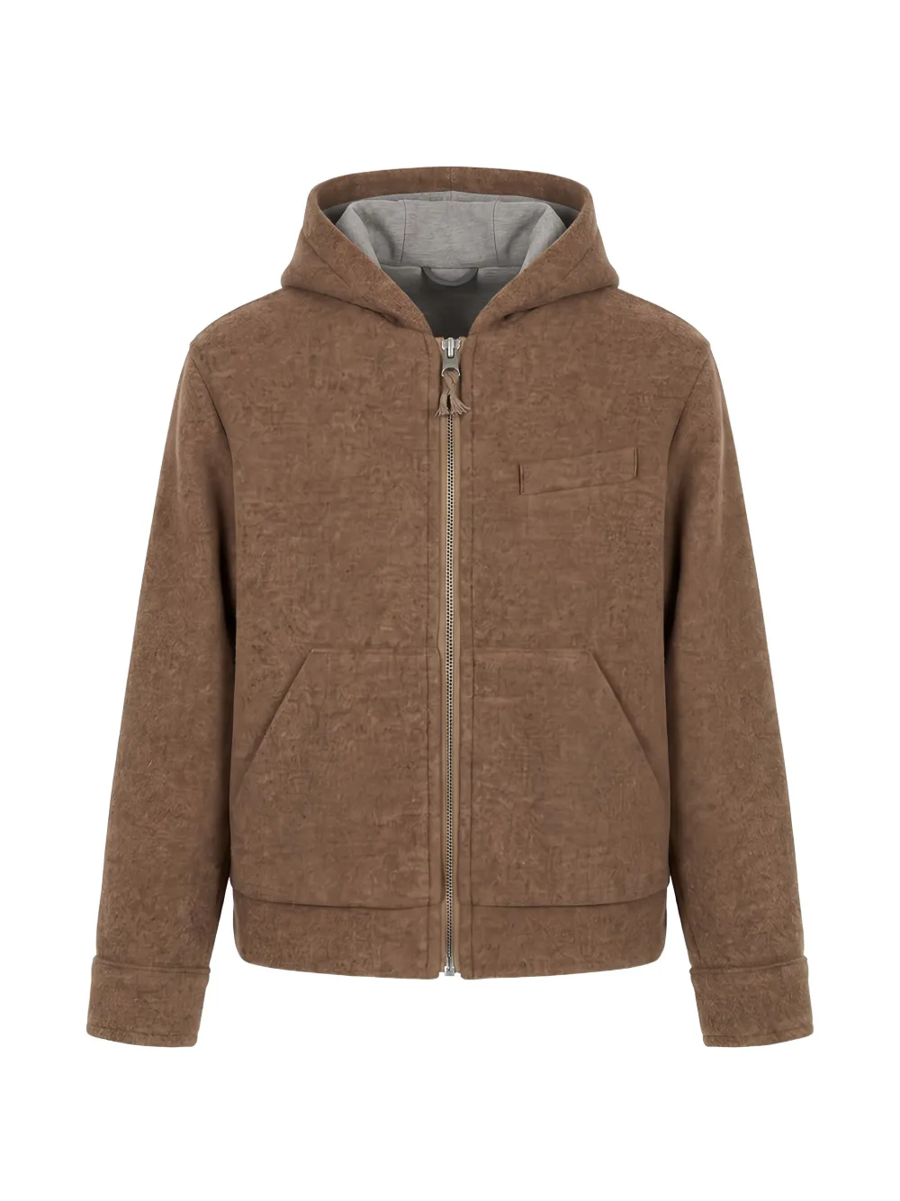 Eleventy Kids hooded zip-up jacket - Marrone