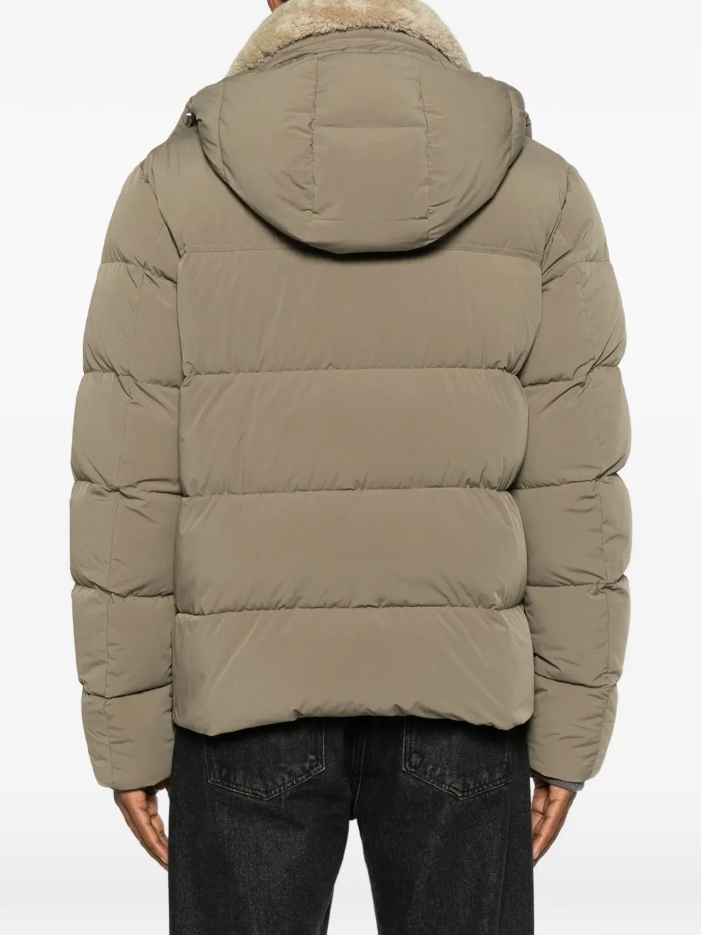 Moorer Gewatteerd jack met lammy kraag Beige