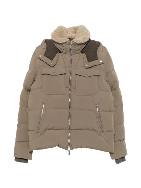 Moorer shearling-collar padded jacket