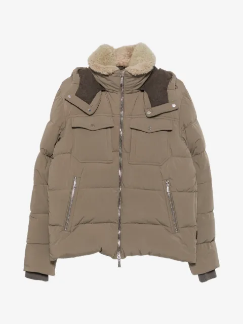 Moorer shearling-collar padded jacket