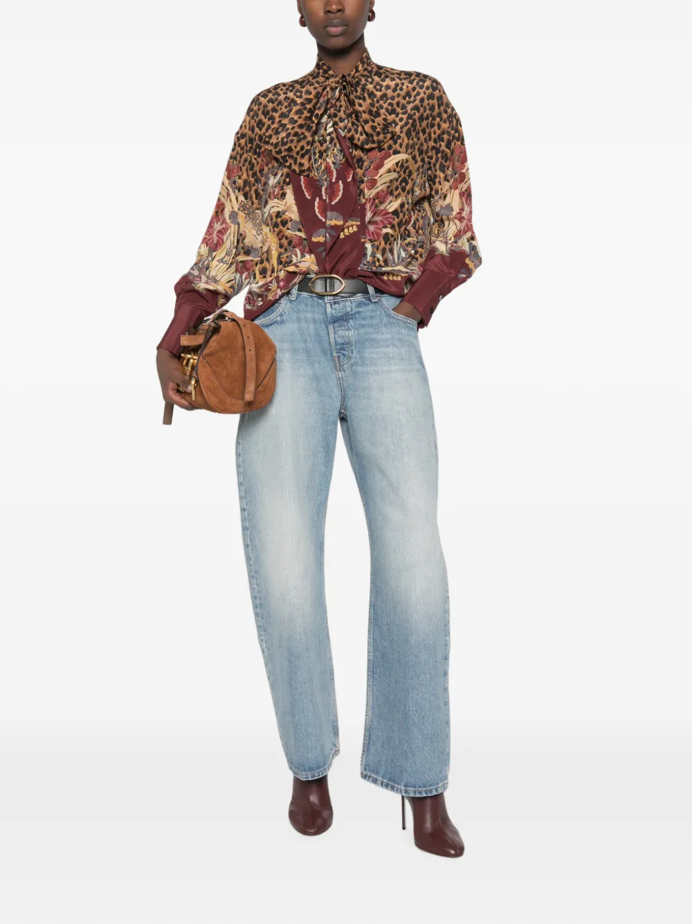 ETRO Overhemd met luipaardprint Bruin