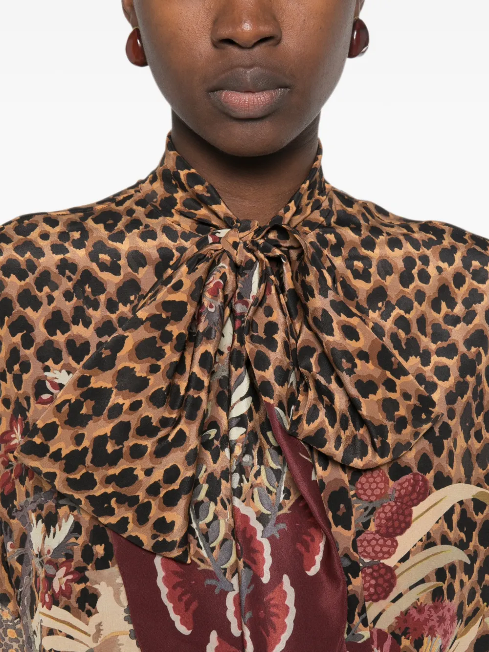 ETRO Overhemd met luipaardprint Bruin