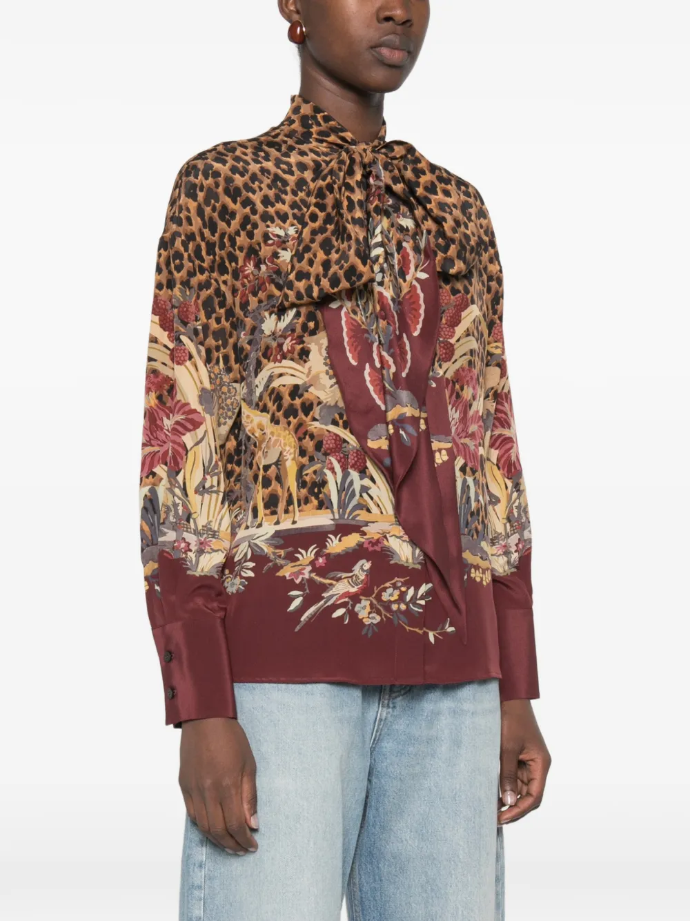 ETRO Overhemd met luipaardprint Bruin