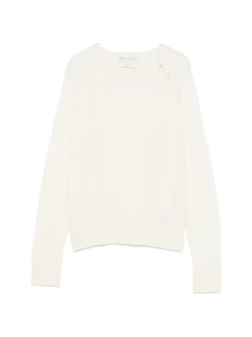 Forte Forte button-detail raglan-sleeve sweater - Nude