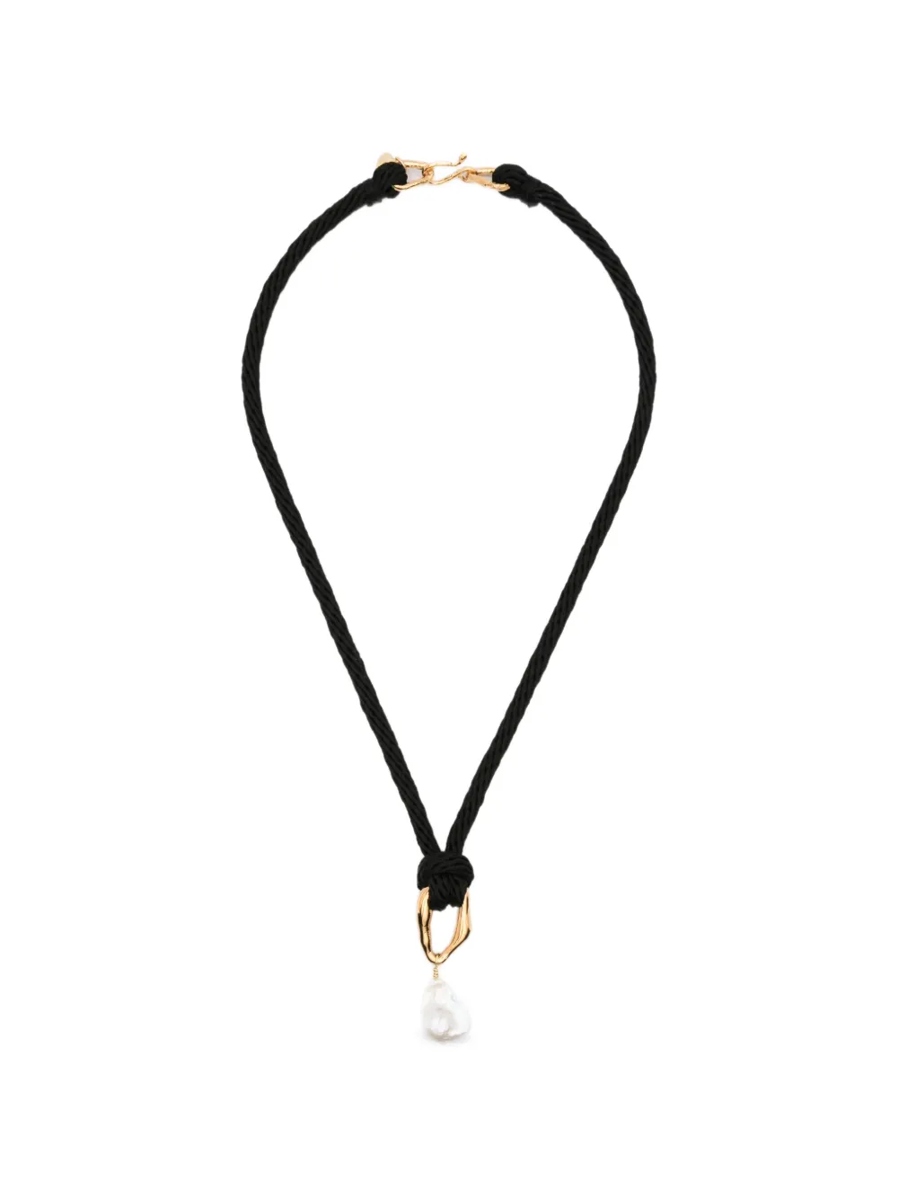 Forte Forte pearl-pendant cord necklace - Gold