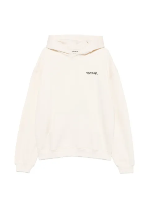 GEORGE. logo-print pouch-pocket hoodie