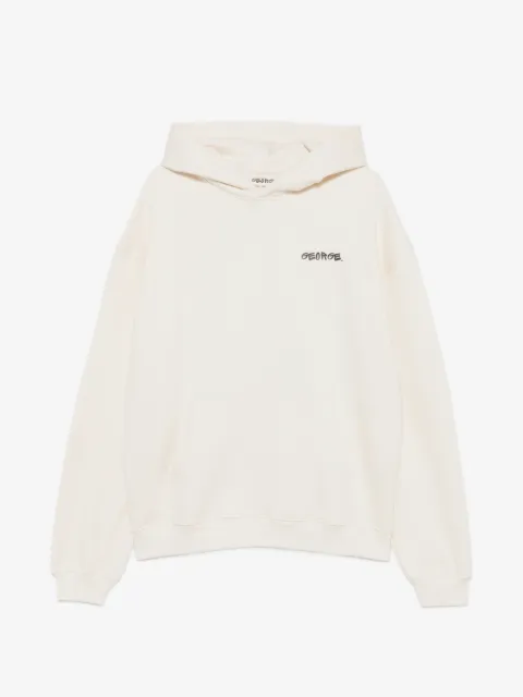 GEORGE. logo-print pouch-pocket hoodie