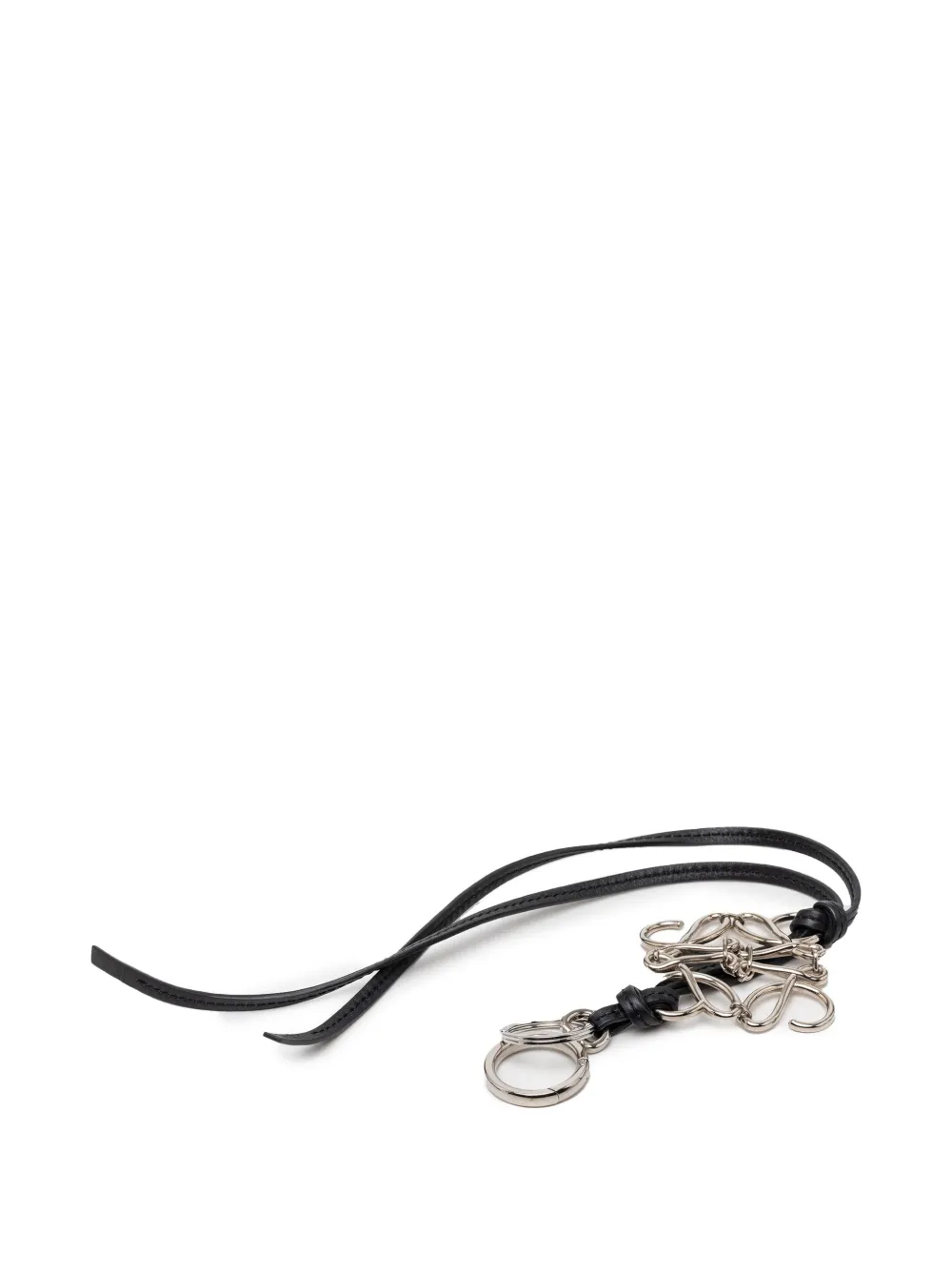 Loewe Pre-Owned porte-clés et bijou de sac à logo Anagram en laiton et cuir de veau (2019-2026) - Noir