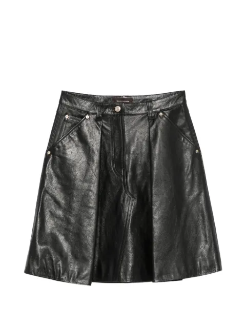 Wales Bonner pleated leather midi skirt