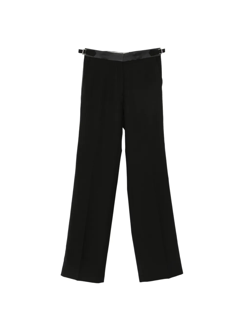 Wales Bonner satin-trim buckled-waist trousers