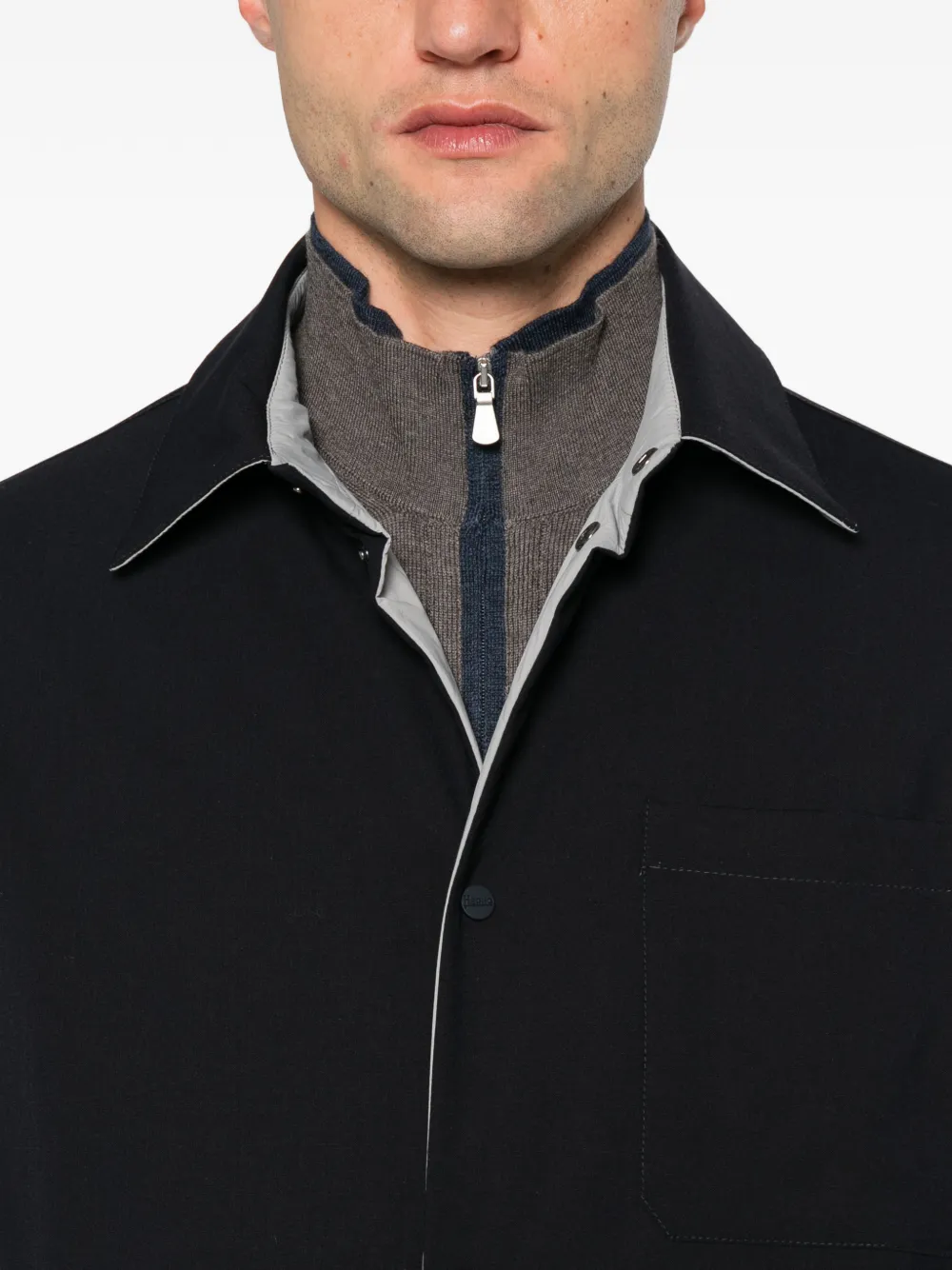 Herno reversible snap-button jacket Blauw