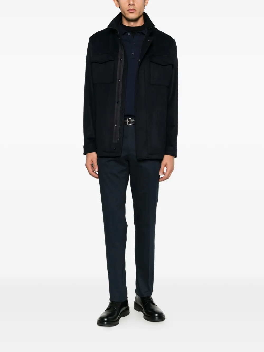 Sonrisa long-sleeve polo shirt - Blu