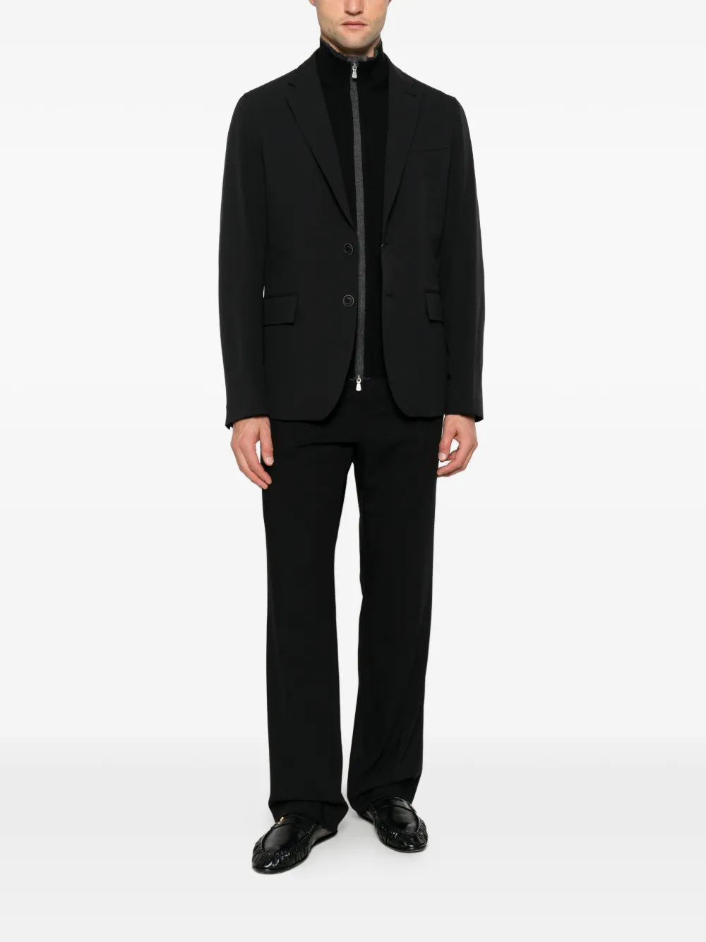 Herno notched-lapel single-breasted jacket Zwart